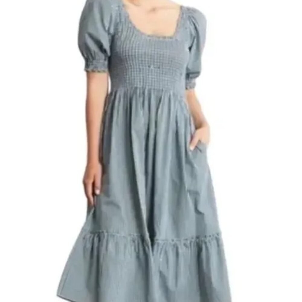 Hill House Louisa Nap Dress - Emerald Gingham